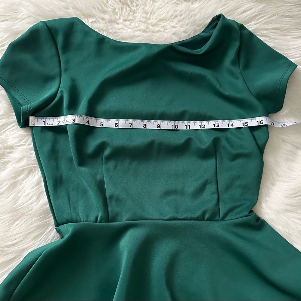 Bisou Bisou Green Peplum Top Size Small - Picture 3 of 7